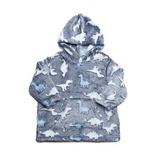 HD112-B: Blue Dino Coral Hoodie (6m-3y)